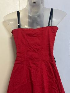 Yk21 Red Flared Pincess Designer One Piece