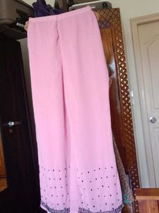 Pink Patterned Scarf And Palazzo Pant