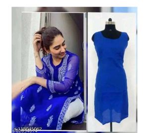 Blue Chikankari Kurti