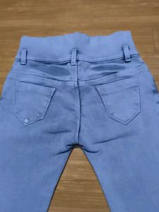 High-Waisted Blue Jeans