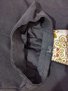 Bootcut Black Ribbed Trouser ⚫