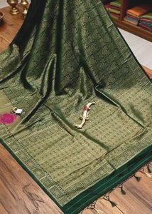 Elegant Green Banarasi Silk Saree