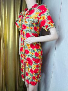 Vintage Floral Shirt Dress