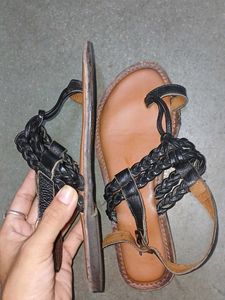 Combo Of Braided Leather Sandals &amp; Original CROCS