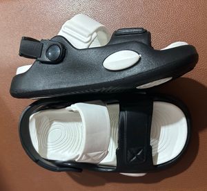 Kids Black &amp; White Sandals