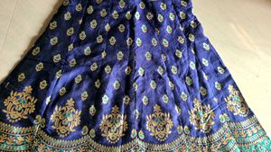 Blue &amp; Gold Embroidered Lehenga.