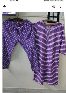 Purple Tie-Dye Kurta Set