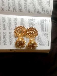 Rose Gold Jhumka Earrings