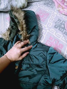 teal green Puffer winter Jacket