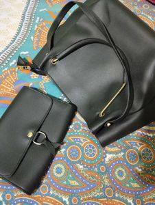 Black Handbag And Sling Bag COMBO