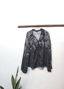 Women Black Printed Casual Shirt