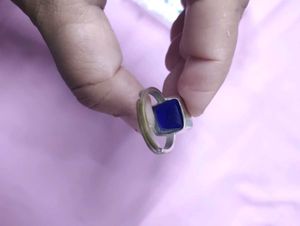 Silver Coated Blue 🔵 Sephier Gemstone 💎 Ring