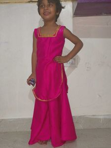 Cute Girl Punjabi Suit And Circle Plazo Set