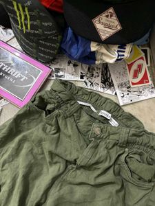 Bershka Olive Green Cargo Pants
