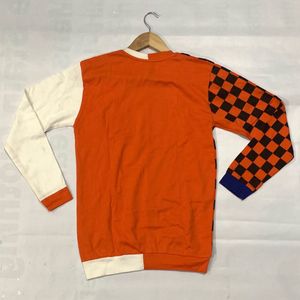 Orange &amp; White Checked Boys’ T-Shirt Chest 36