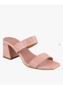 Eva Cupid Pink Croc Double Strap Sandals