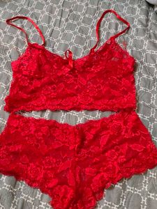 Red Lace Lingerie Set