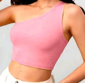 One Shoulder Western Stylish Sleeveless Crop Top