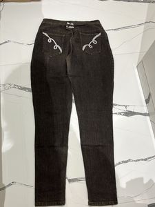 Dark Brown Jeans Retro Style