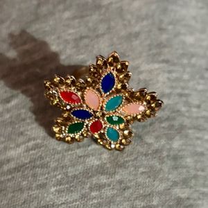 Traditional Earings Along With Dazzling Ring