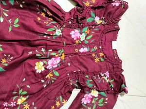 Maroon Frock 9-12 Months