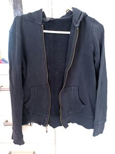 Black Hooded Front Zipper Jacket - MAX
