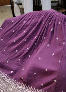 Designer Festive Purple Embroidered Lehenga Choli