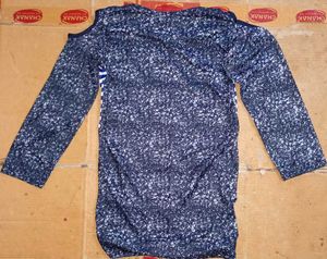 navy blue colour Print Top