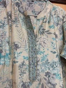 Floral Print Kurta Pant Set