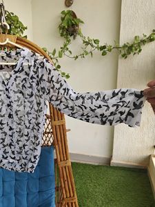 Bird Printed White Top