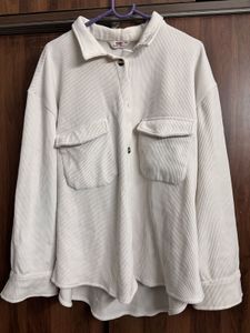 Oversized Cream Corduroy Jacket Shirt