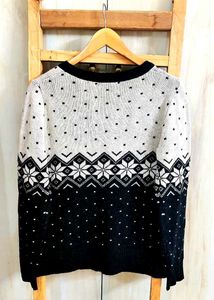 Black Designer Pullover Size-38-L