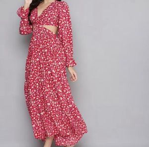 Floral Cutout Maxi Dress
