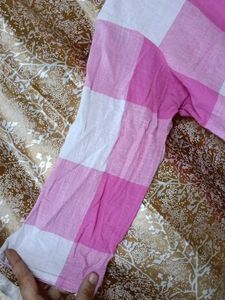 Pink Checkered Tunic Dress