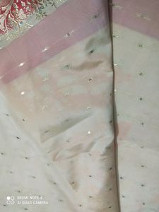 Cream With Red Saree