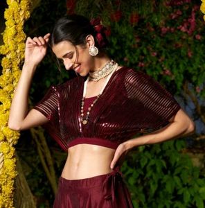 SASSAFRAS  Maroon Fancy Blouse