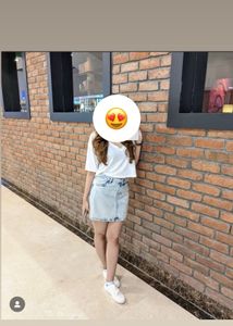 Light Blue Denim Mini Skirt