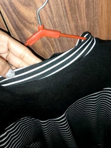 Striped Cold Shoulder Top