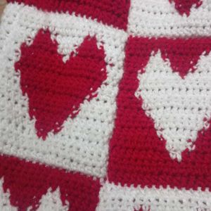 Crochet Heart Tote Bag