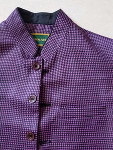 Purple Patterned Nehru Vest