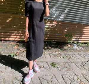Little Black Puff Sleeve Dress