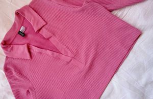 H&amp;m Ribbed Collared Top