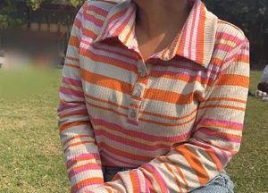Striped Polo Top