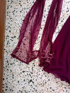 purple Embellished palazo top Set