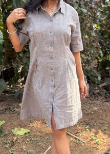 Checkered Shirt Dress