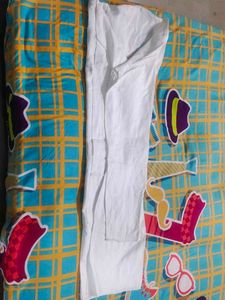 White Cotton Full Sleeves Kurta