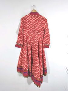 Red Printed Kurta Set (Women&#39;s)