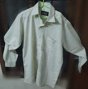 Zents Men's Formal Milk Green Shirt