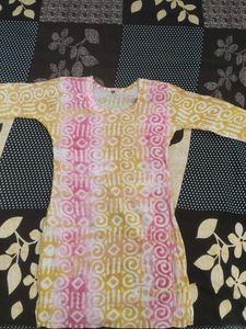 Stylish Pink & Yellow Kurta