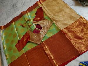 pattu Red &amp; Gold Saree Blouse 😍